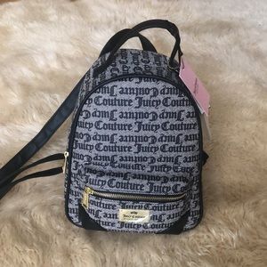 Juicy Couture Monogrammed Mini Backpack Keychain